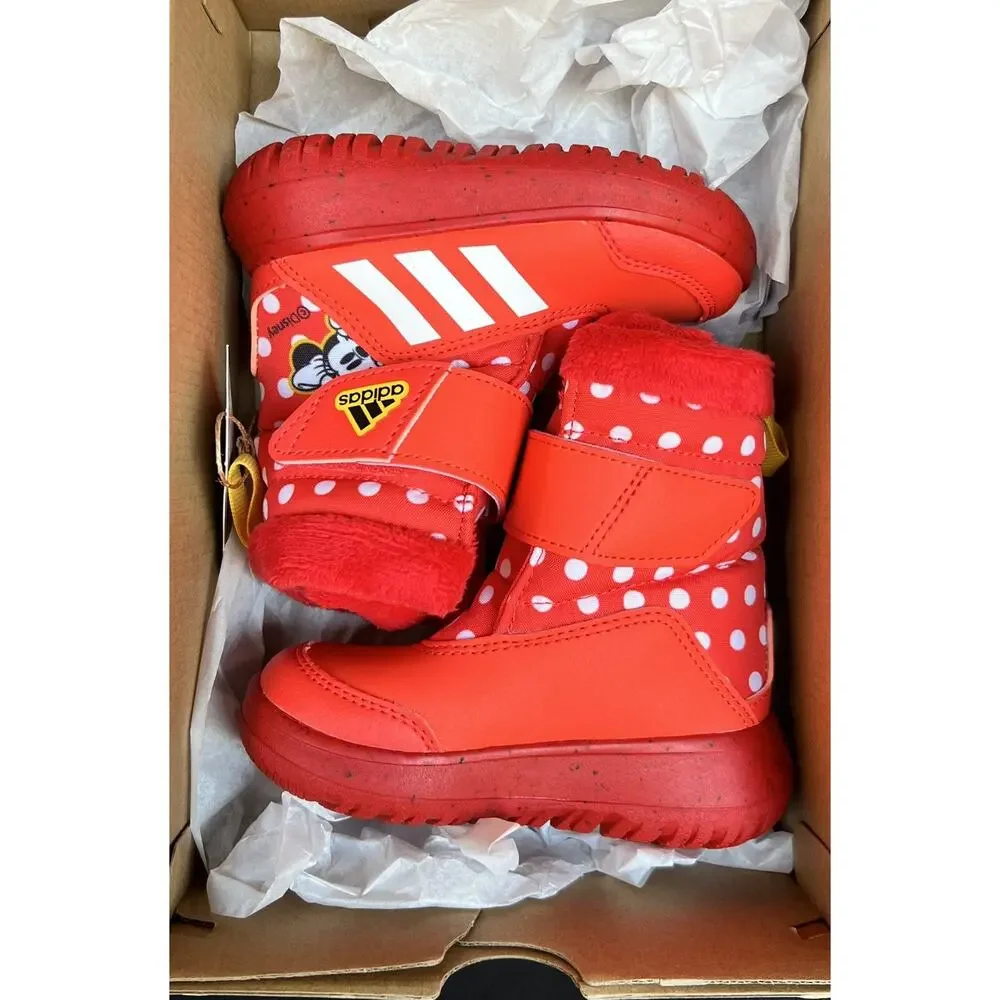 Adidas X Disney Winterplay Minnie Mouse Red Snow Boots 6.5 Baby Size NWB